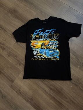 Fast & Furious Graphic Tee with Yellow and Blue Cars